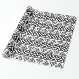 Elegant Black & White Tribal Patroon Cadeaupapier