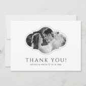 Elegant Black & White Weddenschap Hartelijk dank Bedankkaart (Voorkant)