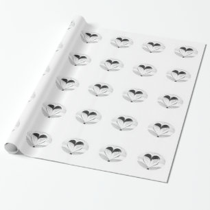 Elegant Black/White Wedding Book/Books Heart Love Cadeaupapier