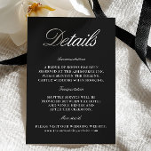 Elegant Black & White Wedding Enclosure Card Informatiekaartje