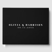 Elegant Black White Wedding Gastenboek (Voorkant)
