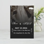 Elegant Black & White Wedding Invitation (Debout devant)