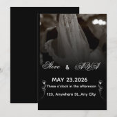 Elegant Black & White Wedding Invitation (Devant / Derrière)