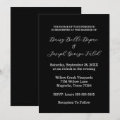 Elegant Black & White Wedding Invitation Kaart (Voorkant / Achterkant)