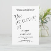 Elegant Black White Wedding Kaart (Staand voorkant)