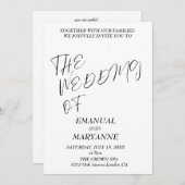 Elegant Black White Wedding Kaart (Voorkant / Achterkant)