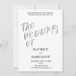 Elegant Black White Wedding Kaart