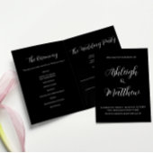 Elegant Black & White Wedding Programma
