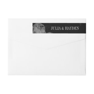 Elegant Black & White Wedding Return Address Label