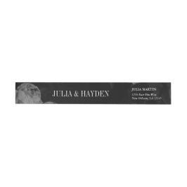 Elegant Black & White Wedding Return Address Label