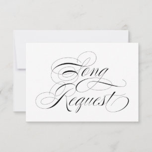Elegant Black & White Wedding Song Request Kaart