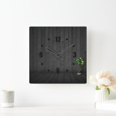 Elegant Black Wood Design Square Wall Klocks Vierkante Klok (Huis)