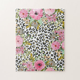 Elegant blad- en bloemontwerp legpuzzel