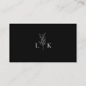 Elegant blad monogram bruiloft website RSVP Informatiekaartje (Achterkant)
