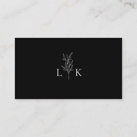 Elegant blad monogram bruiloft website RSVP Informatiekaartje (Achterkant)