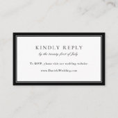Elegant blad monogram bruiloft website RSVP Informatiekaartje (Voorkant)