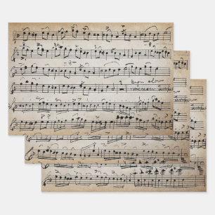 Elegant  blad Muzieknoten Kraft Inpakpapier Vel