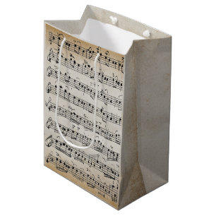 Elegant blad Muzieknoten Kraft Medium Cadeauzakje