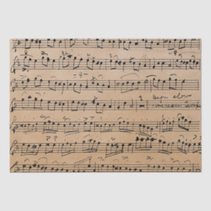 Elegant blad Muzieknoten Kraft Tissuepapier