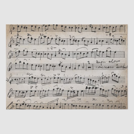 Elegant  blad Muzieknoten Kraft Tissuepapier (Voorkant)