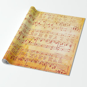Elegant blad Muzieknoten Love Song Cadeaupapier