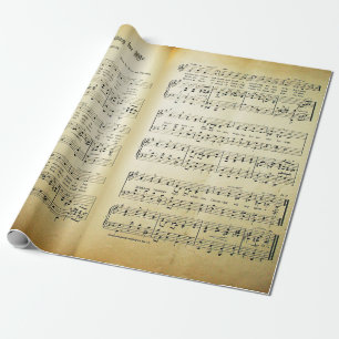 Elegant blad Muzieknoten Love Song Cadeaupapier