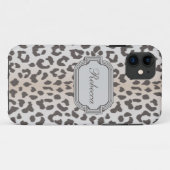 Elegant blad print met monogram Case-Mate iPhone case (Achterkant (horizontaal))