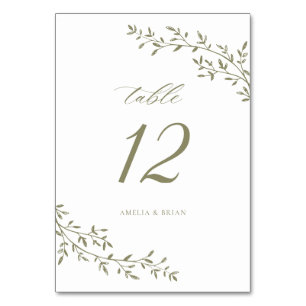 Elegant blad tak botanische salie groen bruiloft kaart