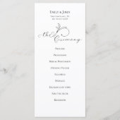 Elegant Blad Zwart Script Typografie Bruiloft Programma (Voorkant)