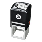 Elegant Bladblad Dubbele Ring Monogram Zelfinktende Stempel (Product)