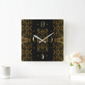 Elegant bladgoud vierkante klok (Huis)