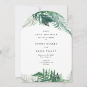 Elegant bladgroen boog Save the date Kaart (Voorkant)
