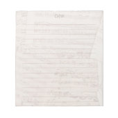 Elegant Bladmuziek Initiaal Monogram bekleed Notitieblok (Voorkant)