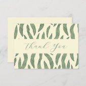 Elegant Bladpatroon Platte Bedankkaart (Voorkant / Achterkant)