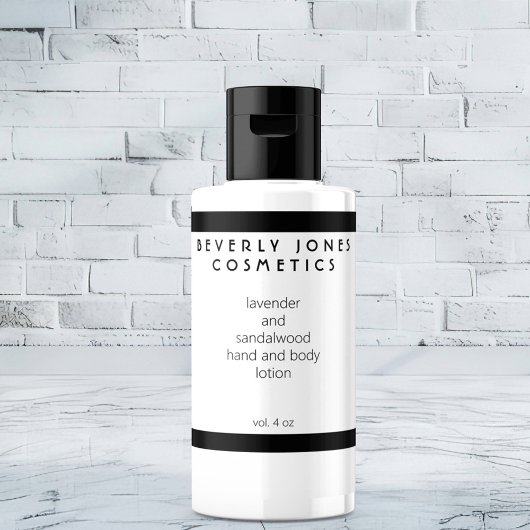 Élégant blanc avec frontière noire Étiquette de co