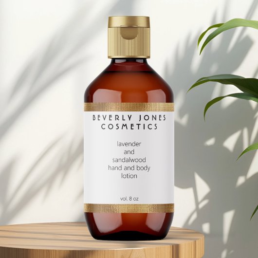 Elégant Blanc avec Gold Bordure Étiquette de cosmé