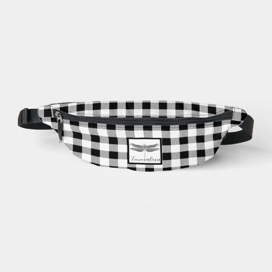 Élégant blanc blanc plaid en vichy libellule (Recto)