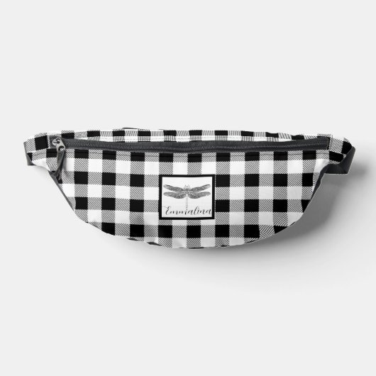 Élégant blanc blanc plaid en vichy libellule (Poser)