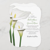 Elégant Blanc Calla Lilies Mariage Invitations (Devant / Derrière)