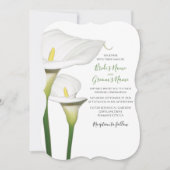 Elégant Blanc Calla Lilies Mariage Invitations (Devant)