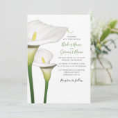 Elégant Blanc Calla Lilies Mariage Invitations (Debout devant)