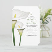 Elégant Blanc Calla Lilies Mariage Invitations (Debout devant)