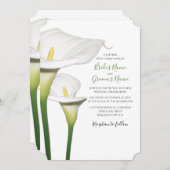 Elégant Blanc Calla Lilies Mariage Invitations (Devant / Derrière)