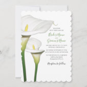 Elégant Blanc Calla Lilies Mariage Invitations (Devant)