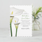 Elégant Blanc Calla Lilies Mariage Invitations (Debout devant)