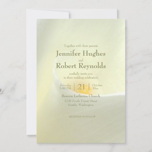 Elégant blanc Calla Lily Faire-part de mariage (Devant)