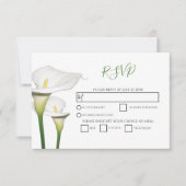 Elégant Blanc Calla Lys Mariage Cartes RSVP (Devant)