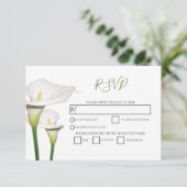 Elégant Blanc Calla Lys Mariage Cartes RSVP (Debout devant)