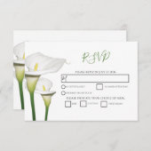 Elégant Blanc Calla Lys Mariage Cartes RSVP (Devant / Derrière)