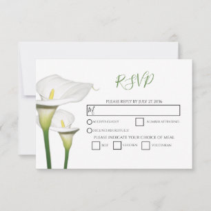 Elégant Blanc Calla Lys Mariage Cartes RSVP